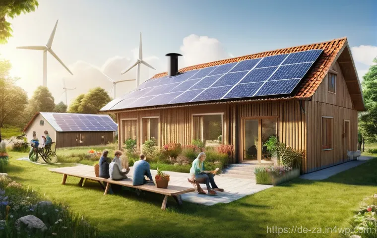 의도적 공동체의 인프라 구축 및 유지 관리 - **Prompt 1: Community-Powered Future**
A vibrant and idyllic German eco-village scene, bathed in...