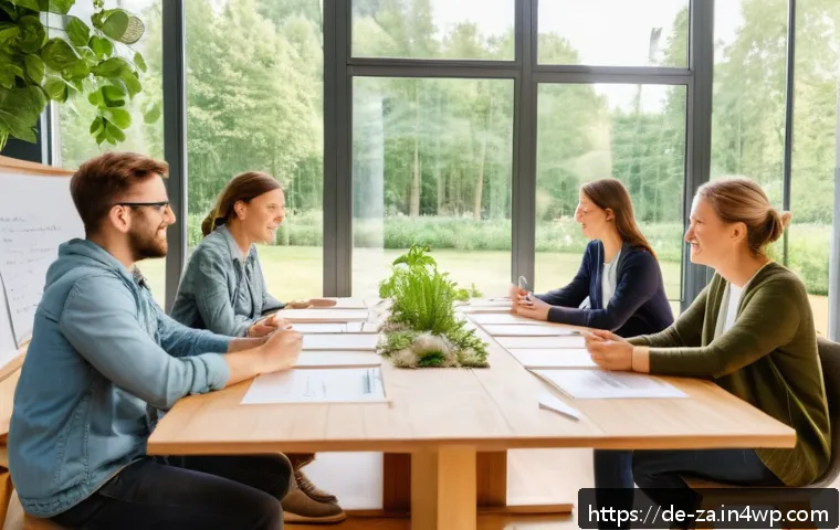 의도적 공동체 설계를 위한 단계별 가이드 - A warm and inviting community workshop scene set in a bright, modern meeting room in Germany, featur...